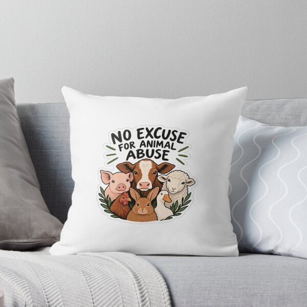 Item preview, No Excuse for Animal Abuse – Animal Rights Sticker designed and sold by Desingestore.