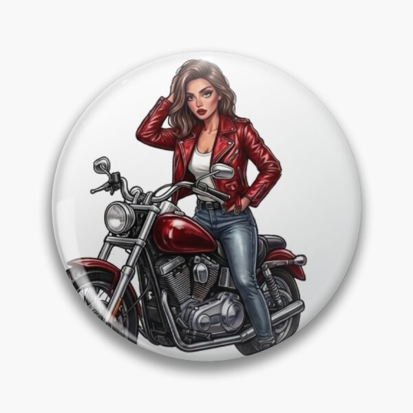 Item preview, Biker Girl Red Leather Jacket Motorcycle designed and sold by MaRCAStro.