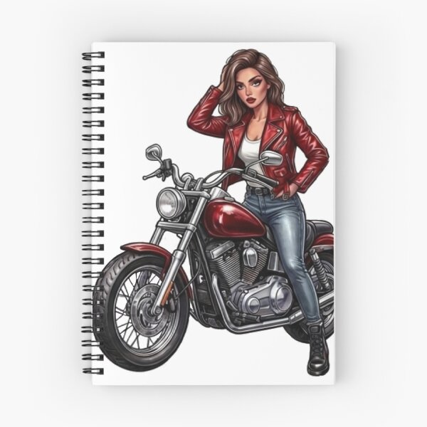 Item preview, Biker Girl Red Leather Jacket Motorcycle designed and sold by MaRCAStro.