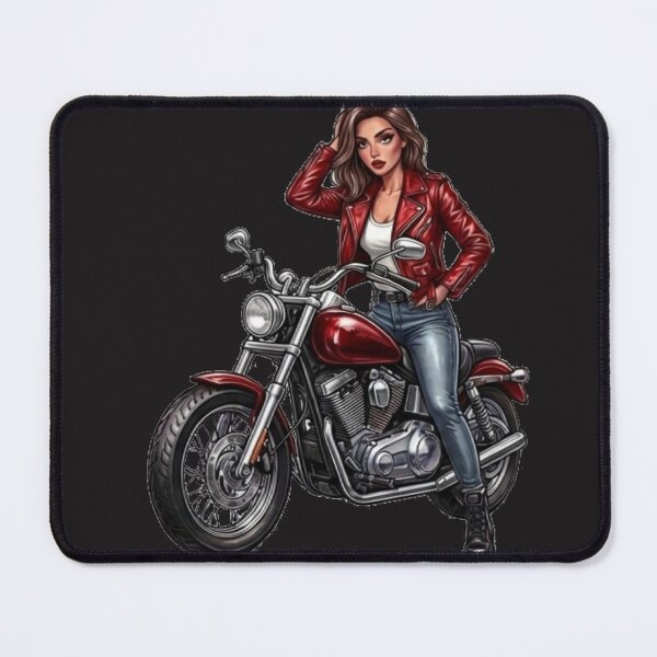 Item preview, Biker Girl Red Leather Jacket Motorcycle designed and sold by MaRCAStro.