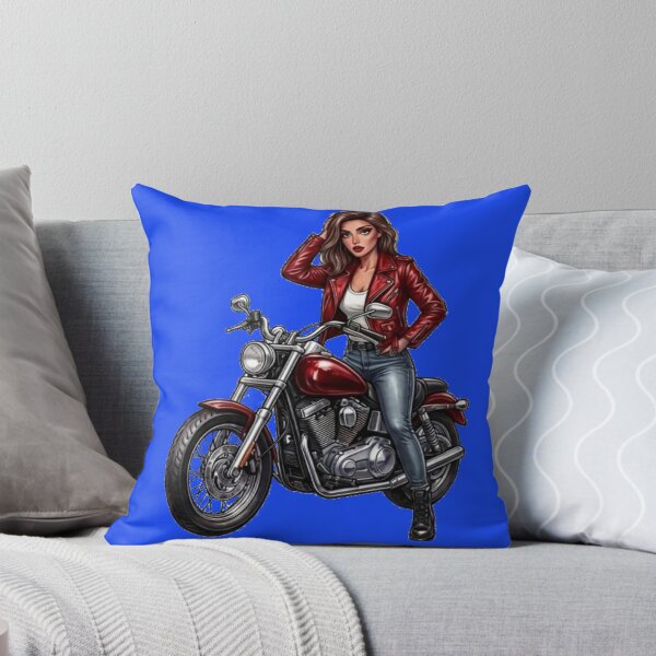 Item preview, Biker Girl Red Leather Jacket Motorcycle designed and sold by MaRCAStro.