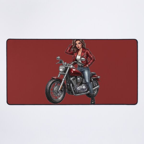 Item preview, Biker Girl Red Leather Jacket Motorcycle designed and sold by MaRCAStro.