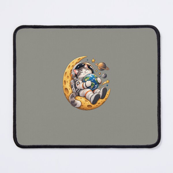 Item preview, Cat Astronaut Hugging Earth - Cute Space & Moon Illustration designed and sold by Ozyven-Creation.