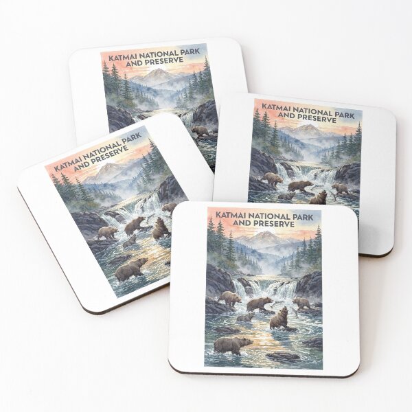Item preview, Katmai National Park and Preserve Alaska Vintage Watercolor Travel designed and sold by Teelogic.