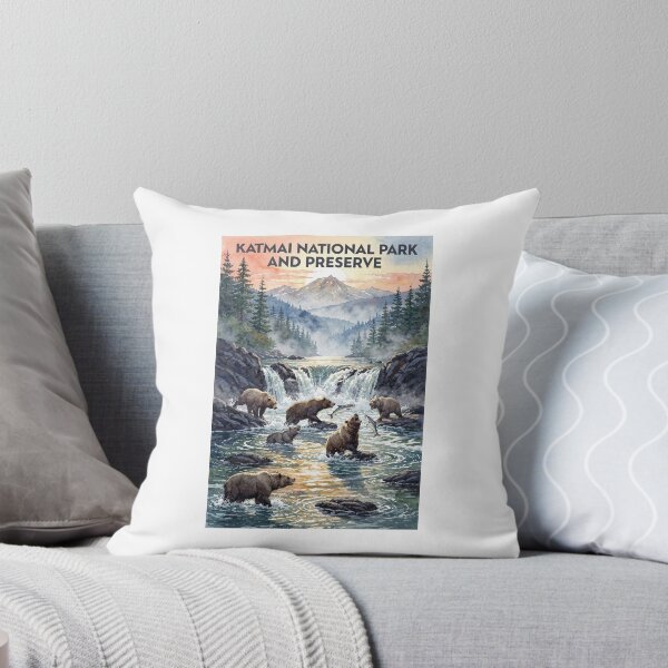 Item preview, Katmai National Park and Preserve Alaska Vintage Watercolor Travel designed and sold by Teelogic.