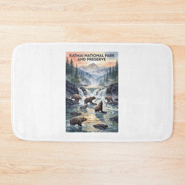 Item preview, Katmai National Park and Preserve Alaska Vintage Watercolor Travel designed and sold by Teelogic.