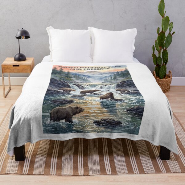 Item preview, Katmai National Park and Preserve Alaska Vintage Watercolor Travel designed and sold by Teelogic.