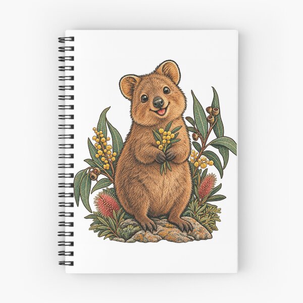 Artikelvorschau, Niedliches Quokka mit Blumen – Vintage-Illustration aus der australischen Natur entworfen und verkauft von lovepower.