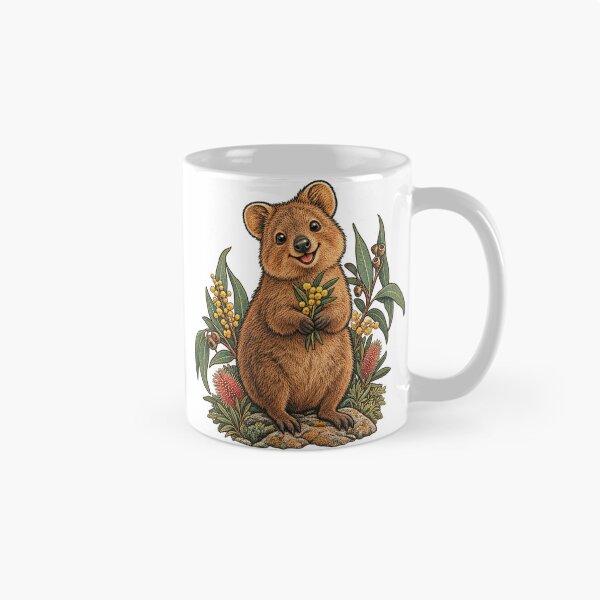 Item preview, Cute Quokka with Flowers Vintage Australian Nature Illustration designed and sold by lovepower.
