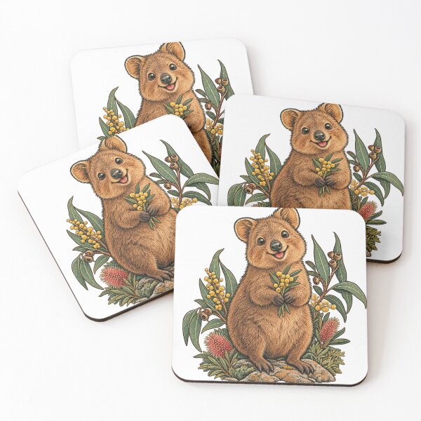 Item preview, Cute Quokka with Flowers Vintage Australian Nature Illustration designed and sold by lovepower.