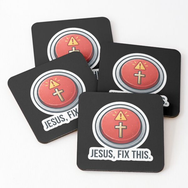 Item preview, Jesus Fix This Funny Christian Emergency Button designed and sold by MantoSagrado.