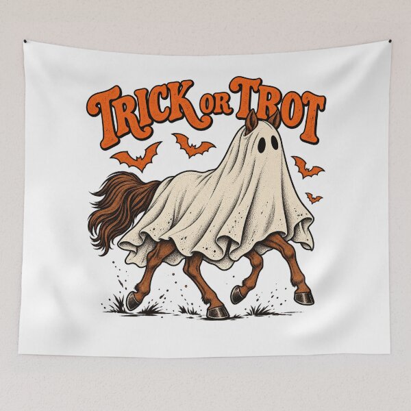Item preview, Trick or Trot Funny Ghost Horse Halloween designed and sold by will freed18.