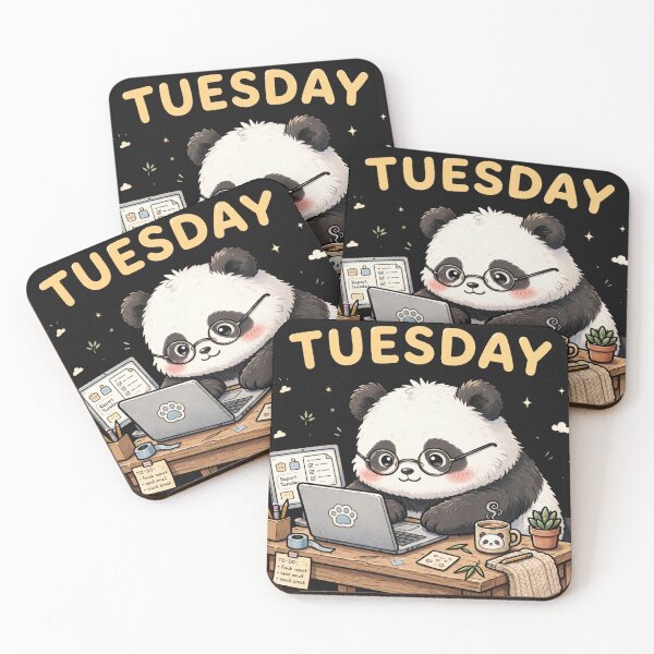 Item preview, Surviving Tuesday - Tired Office Panda With Laptop Meme designed and sold by Surviving Monday Club.
