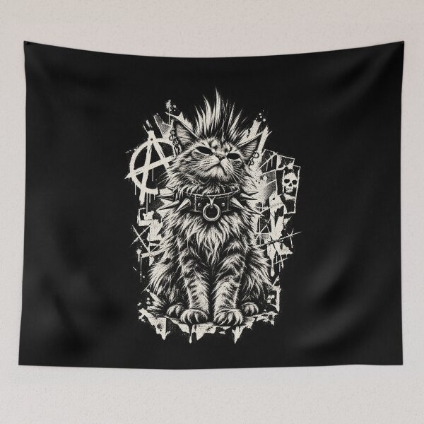 Item preview, Punk Cat Mohawk Spiked Collar Gothic Rock designed and sold by will freed18.