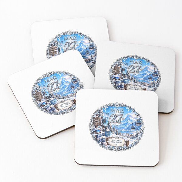 Item preview, March 27 Alpine Ski Birthday Design designed and sold by LunaMoments.