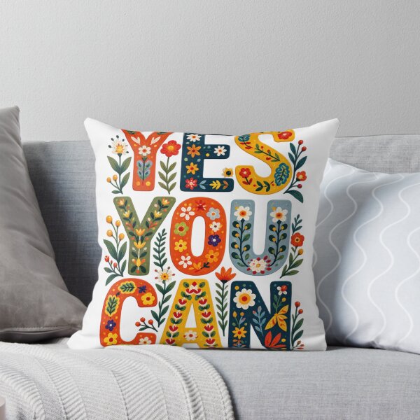 Item preview, Yes You Can Floral Folk Art – Positive Motivational Flower Design designed and sold by wecrea.