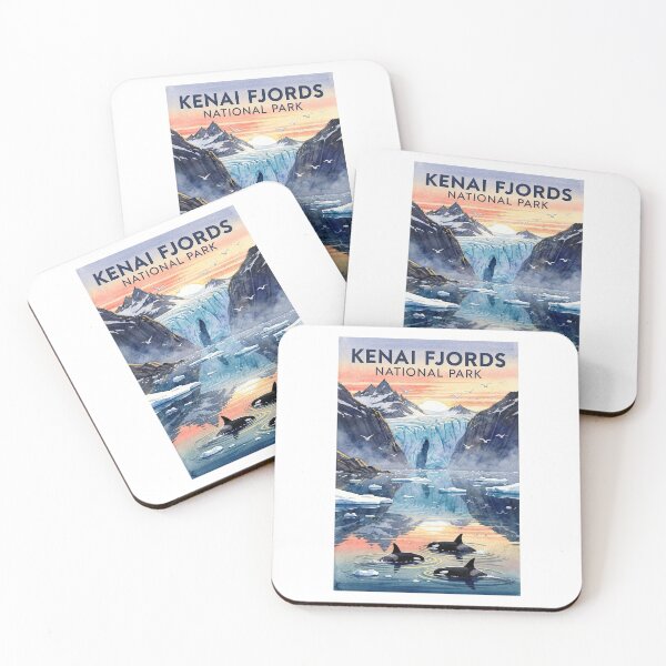 Item preview, Kenai Fjords National Park Alaska Vintage Watercolor Travel designed and sold by Teelogic.