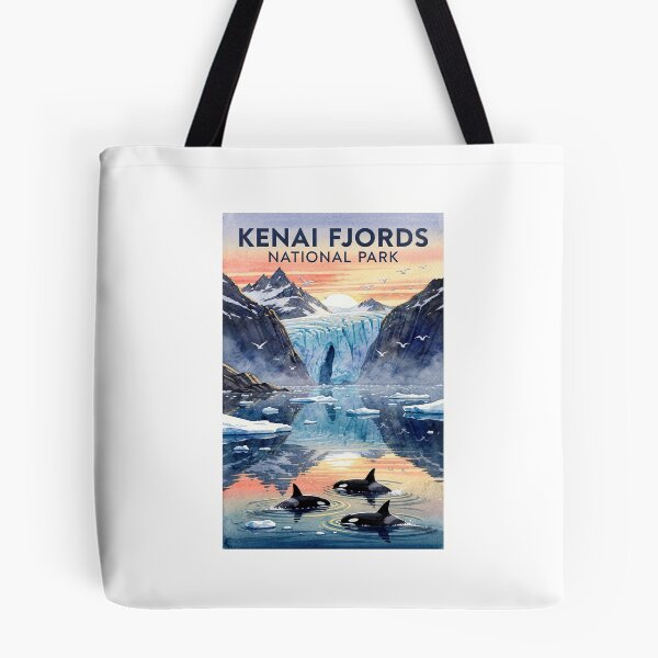 Item preview, Kenai Fjords National Park Alaska Vintage Watercolor Travel designed and sold by Teelogic.