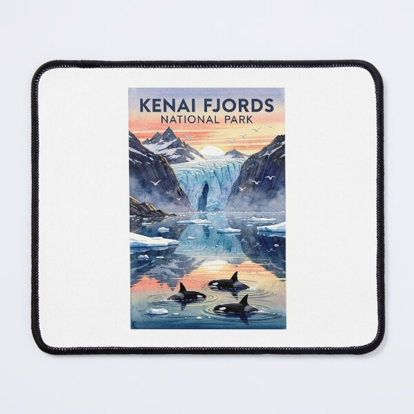 Item preview, Kenai Fjords National Park Alaska Vintage Watercolor Travel designed and sold by Teelogic.