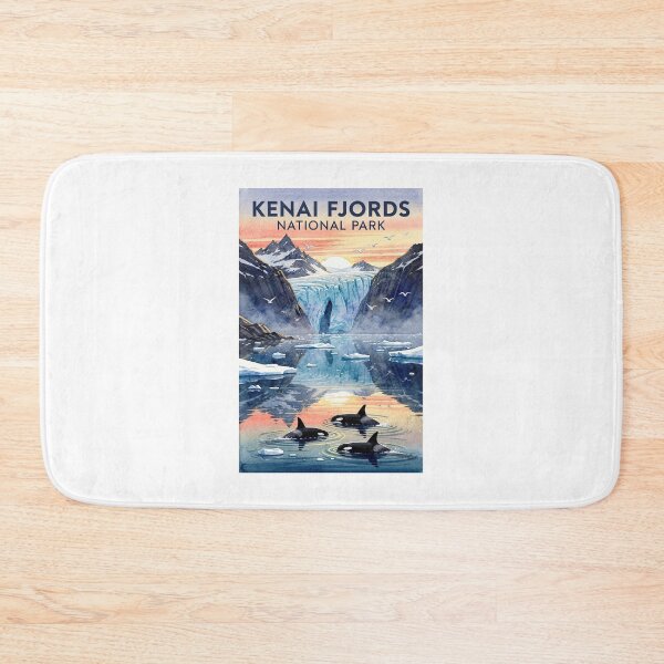 Item preview, Kenai Fjords National Park Alaska Vintage Watercolor Travel designed and sold by Teelogic.