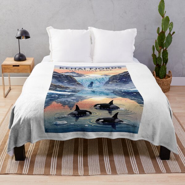 Item preview, Kenai Fjords National Park Alaska Vintage Watercolor Travel designed and sold by Teelogic.