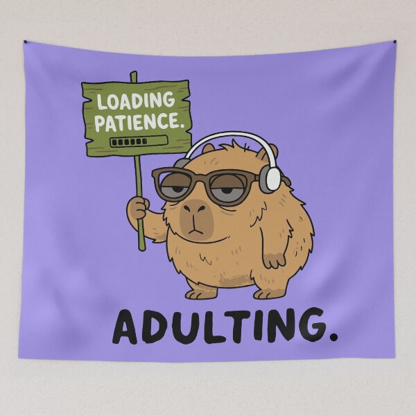 Item preview, Chill Capybara Headphones Sunglasses Loading Patience Adulting designed and sold by Amir Faysal.