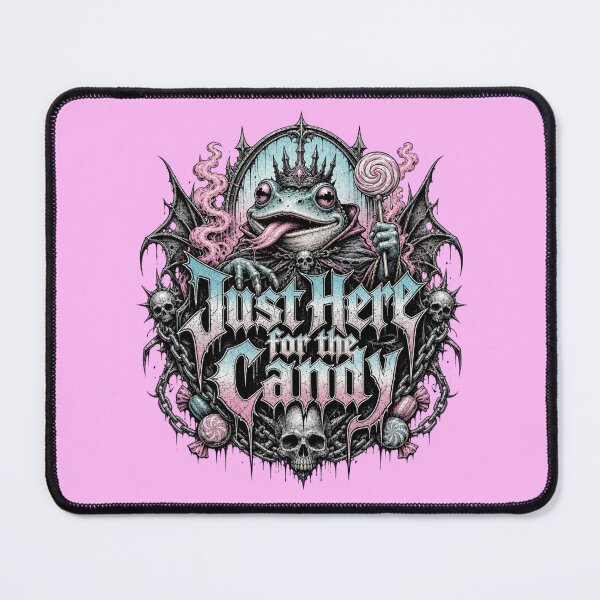 Item preview, Just Here For The Candy Gothic Frog T-Shirt | Dark Metal Crowned Toad Lollipop Spooky Halloween Gift designed and sold by illeN-Art-World.