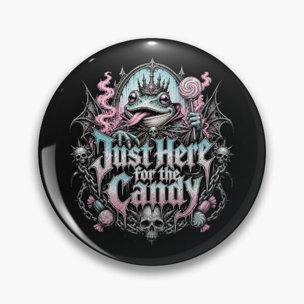 Item preview, Just Here For The Candy Gothic Frog T-Shirt | Dark Metal Crowned Toad Lollipop Spooky Halloween Gift designed and sold by illeN-Art-World.