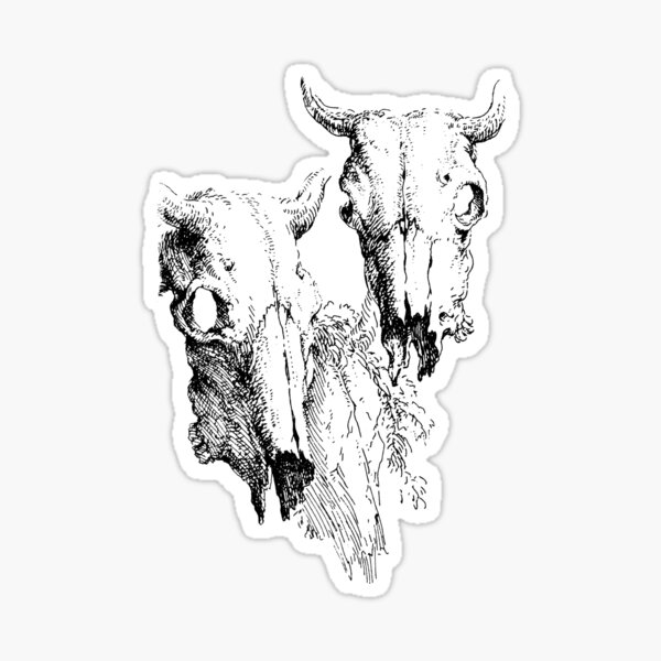 Item preview, Two Ox Skulls, Study by Salvator Rosa, 1662 (BLACK) designed and sold by Exhumed Archives.