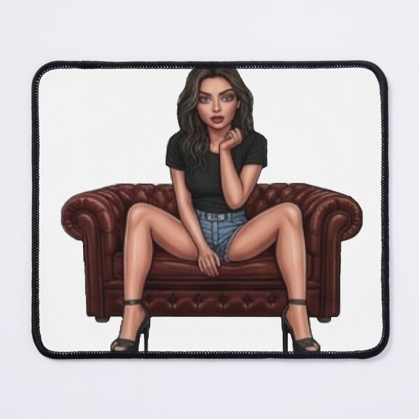 Item preview, Glam Girl Sitting On Leather Sofa designed and sold by MaRCAStro.