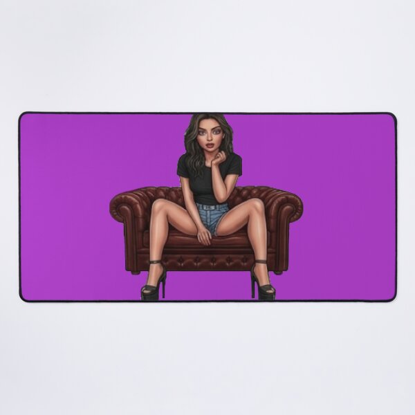Item preview, Glam Girl Sitting On Leather Sofa designed and sold by MaRCAStro.