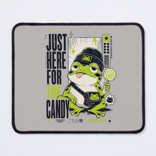 Item preview, ust Here For The Candy Anime Frog T-Shirt | Cute Beanie Toad Lollipop Manga Graphic Poster Gift designed and sold by illeN-Art-World.