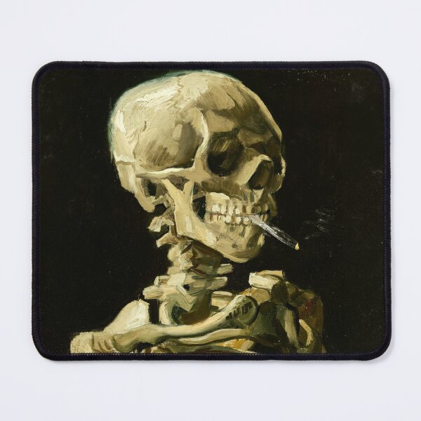 Item preview, Skull of a Skeleton with Burning Cigarette - Vincent van Gogh Vintage Fine Art designed and sold by ArtsyStopShop.