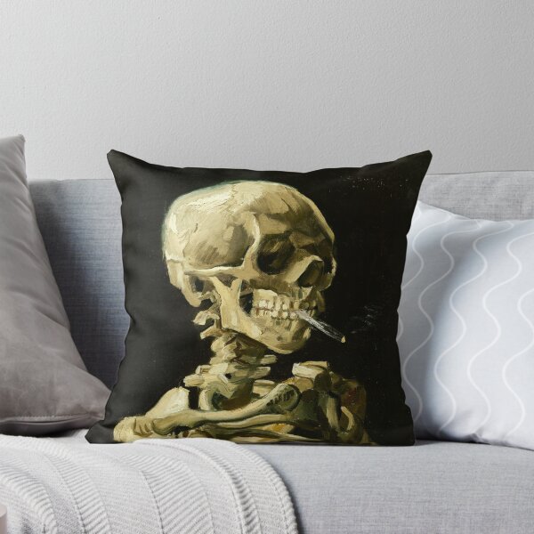 Item preview, Skull of a Skeleton with Burning Cigarette - Vincent van Gogh Vintage Fine Art designed and sold by ArtsyStopShop.