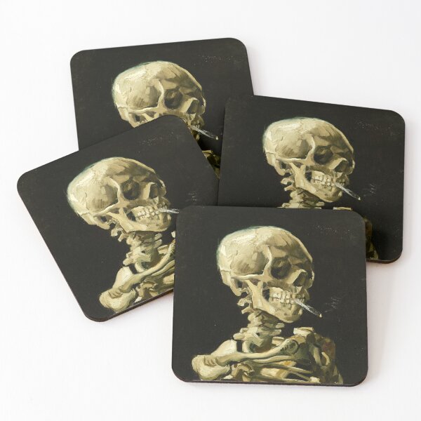 Item preview, Skull of a Skeleton with Burning Cigarette - Vincent van Gogh Vintage Fine Art designed and sold by ArtsyStopShop.