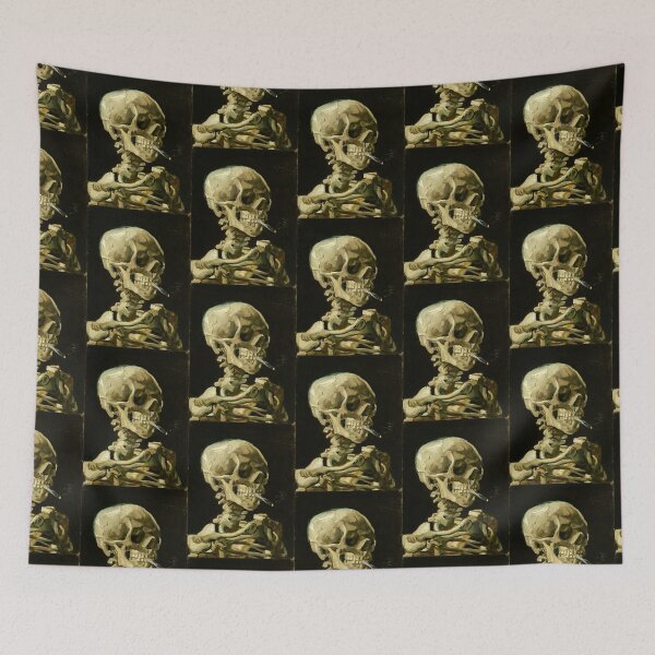 Item preview, Skull of a Skeleton with Burning Cigarette - Vincent van Gogh Vintage Fine Art designed and sold by ArtsyStopShop.