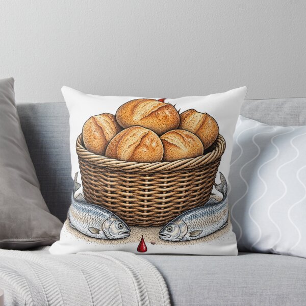 Item preview, Five Loaves Two Fish Feeding Multitude Stippled Artwork designed and sold by Francisbb.
