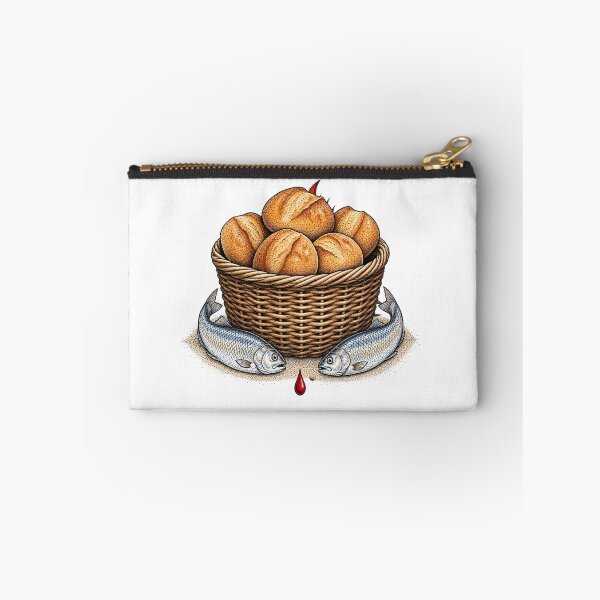 Item preview, Five Loaves Two Fish Feeding Multitude Stippled Artwork designed and sold by Francisbb.