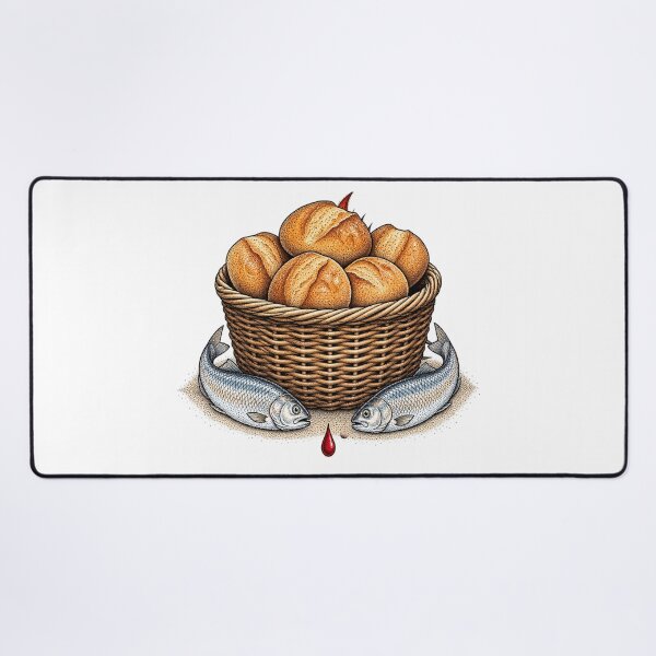 Item preview, Five Loaves Two Fish Feeding Multitude Stippled Artwork designed and sold by Francisbb.