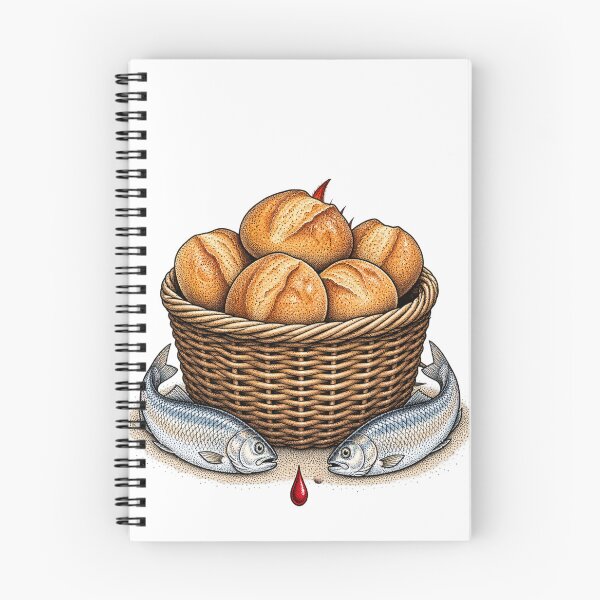 Item preview, Five Loaves Two Fish Feeding Multitude Stippled Artwork designed and sold by Francisbb.