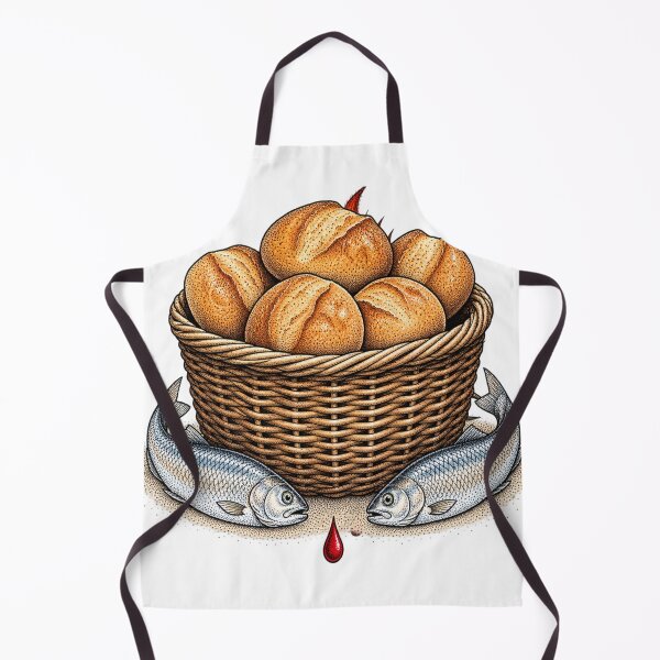 Item preview, Five Loaves Two Fish Feeding Multitude Stippled Artwork designed and sold by Francisbb.