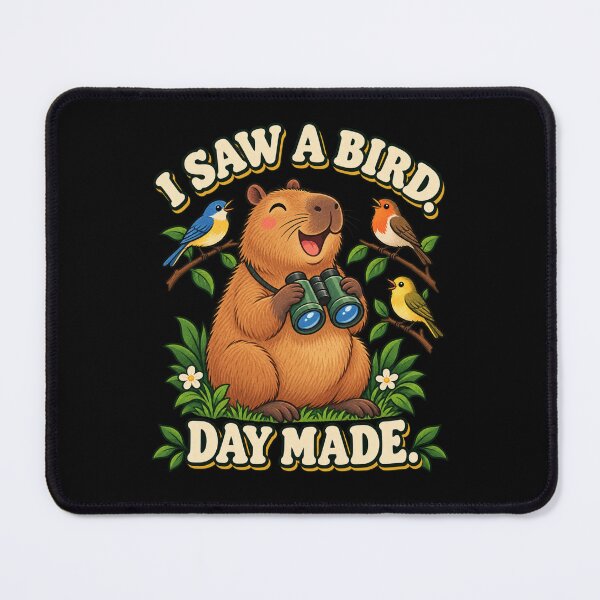 Item preview, I Saw a Bird Day Made – Capybara Birdwatching Design designed and sold by Good Mood Foundry.