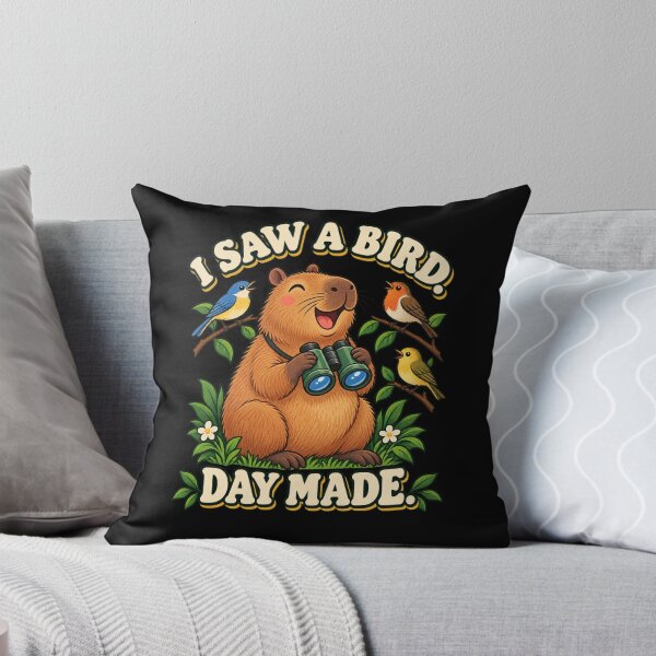 Item preview, I Saw a Bird Day Made – Capybara Birdwatching Design designed and sold by Good Mood Foundry.