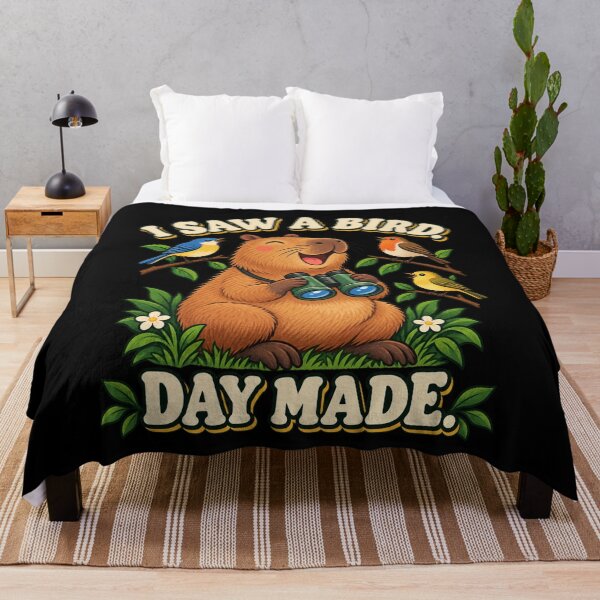 Item preview, I Saw a Bird Day Made – Capybara Birdwatching Design designed and sold by Good Mood Foundry.