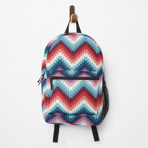 Item preview, Boho Pink and Blue Zigzag Chevron Seamless Pattern designed and sold by ModdiesColors.