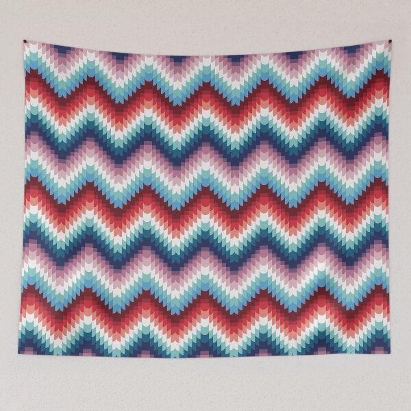 Item preview, Boho Pink and Blue Zigzag Chevron Seamless Pattern designed and sold by ModdiesColors.