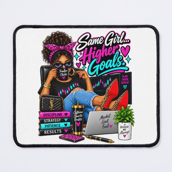 Item preview, Trader Chick-Same Girl Higher Goals-Option Two-White Background designed and sold by Trendi61.