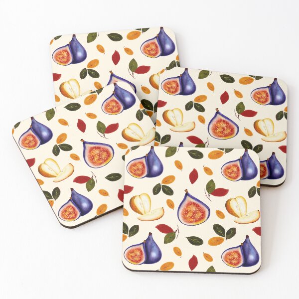 Item preview, Watercolor Fig and Autumn Leaves Seamless Pattern designed and sold by DigiBlossom.