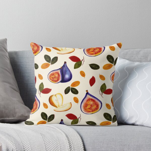 Item preview, Watercolor Fig and Autumn Leaves Seamless Pattern designed and sold by DigiBlossom.