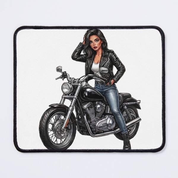 Item preview, Biker Girl Black Leather Jacket Motorcycle designed and sold by MaRCAStro.